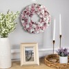 Northlight Wooden Floral Artificial Spring Wreath with Berries - 13.5" - Pink and White - 3 of 4