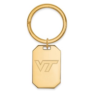 Black Bow Jewelry 14k Yellow Gold Plated Sterling Silver Virginia Tech Hokies NCAA Key Chain - 1 of 3