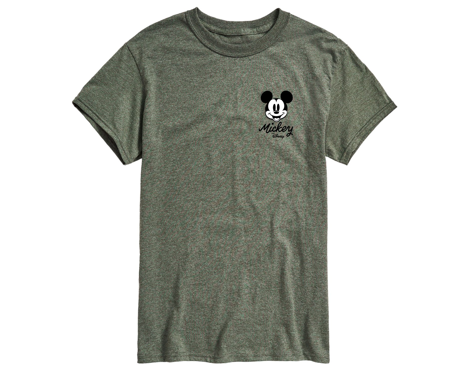 Men's Disney Mickey & Friends Short Sleeve Graphic T-Shirt - Heather Military Green - Large