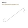 Unique Bargains S-shaped Extra Long Steel for Garden Bathroom Closet Hooks 4 Pcs - 3 of 4