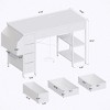 Grungis Office Desk with 7 Fabric Drawers and Power Outlet,Small Desk with Large Side Pocket,Computer Desk for Home Office,Company - 3 of 4