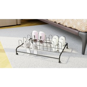 J&V TEXTILES Under Bed Shoes Storage, Rolling Under-bed Shoe Rack Storage with Wheels, Under Bed Shoe Organizer with Metal Frame - 1 of 4