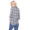 Women's Oakley Stretchy Plaid Tunic Top with Pockets - White Mark - 3 of 3