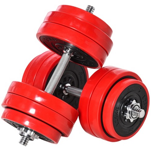 Soozier 66 Lbs 2 In 1 Dumbbell & Barbell Adjustable Weight Set Strength For  Arms, Shoulders And Back : Target