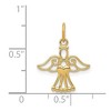 Black Bow Jewelry 14k Yellow Gold Polished Small Angel with Heart Pendant, 15mm - 3 of 4