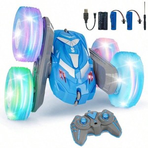 Flashing Light RC Stunt 4WD 360 Flip, Blue Birthday Present Christmas Indoor Outdoor - 1 of 4