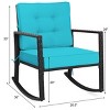 Tangkula 2PCS Outdoor Wicker Rocking Chairs Glider Rattan Rocker Recliner with Cushion - 3 of 4
