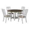 5 PCS Extendable Dining Table Set Dining Set with 4 Upholstered Dining Chairs, Storage Shelf & Foldable Leaves, Space-saving, Brown+White-ModernLuxe - 4 of 4