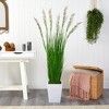 Nearly Natural 64-in Wheat Grass Artificial Plant in White Metal Planter - 3 of 4