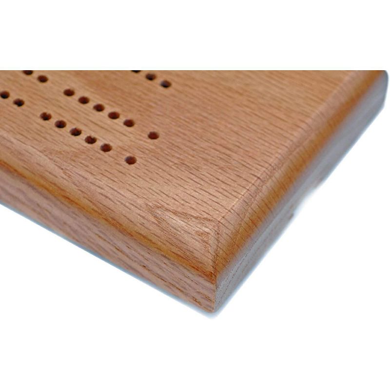 WE Games Competition Cribbage Game - Solid Wood Sprint 2 Track Board with Metal Pegs, 3 of 5