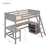 Twin size Wooden Loft Bed With Shelves And Desk - ModernLuxe - image 3 of 4