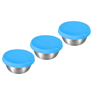 Unique Bargains Stainless Steel Lunch Box Condiment Containers with Lids 3 Pcs - 1 of 4