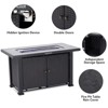 44In Propane Fire Pit Table, 50000 BTU Rectangular Fire Pit, Outdoor Fire Table with Rattan Panel Black Tempered Glass Tabletop, Versatile Design - 3 of 4