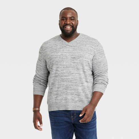 Men's Big & Tall V-neck Pullover Sweater - Goodfellow & Co™ Gray 5xlt ...