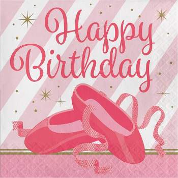48ct Ballet Birthday Napkins Pink