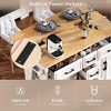 Okak Kitchen Island with Drop Leaf and Power Outlet, Rolling Kitchen Island with 4 Doors, 5 Drawers and Adjustable Shelves for Dining Room - 3 of 4
