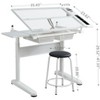 Kumasinova Hand-Crank Adjustable Drawing Desk with Drawers,Height Adjustable Craft Table 30"-47" with Stool,Work Desk for Artists & Home Office - 2 of 4