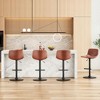 SEVOBAL Adjustable Bar Stools Set of 2 Swivel Bar Stool Height Stools Bar Chairs Leather Bar Stool Kitchen Island Barstools, Brown, 16"*16.5"*38.6" - 4 of 4