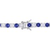 EVERLY JEWELRY |  Sterling Silver 14 1/4 CT TGW Created Blue & White Sapphire Bracelet - 2 of 4