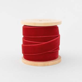 5/8" Velvet Fabric Ribbon 15' Red - Sugar Paper™ + Target