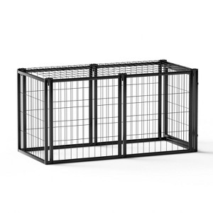 Munora 47.2" Black Metal Dog Crate - Indoor Kennel with Top Cover for Medium Dogs, 47.2"L x 22"W x 24"H - 1 of 4