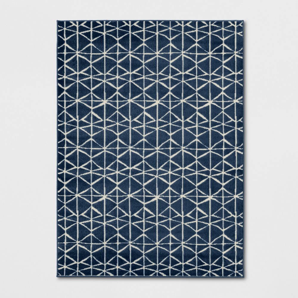 Photos - Area Rug 9'2"x12' Reflections Gridwork Woven  Navy - Project 62™