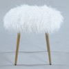 Roundhill Furniture Ravni Faux Fur Accent Ottoman with Gold Legs - 3 of 4