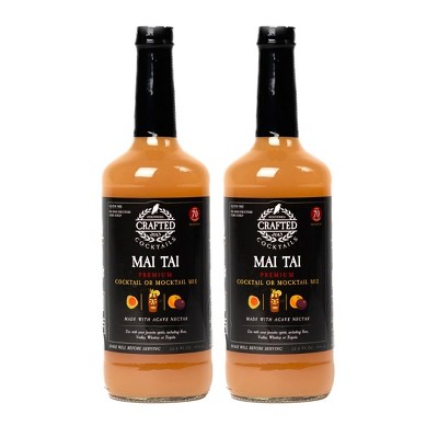 Crafted Cocktails Mai Tai Mix: 2 Pack  Passion Fruit, Orange, Guava and Organic Agave: 70 Calories Per Serving with Recognizable Ingredients