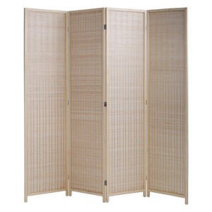 FDW Bamboo Room Divider 4/6 Panel Folding Privacy Screen Divider Tall Privacy Wall Divider for Home Office or Restaurant - 1 of 4