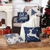 Set of 4 Christmas Pillow Covers 18x18 in Winter Holiday Xmas Tree Snowflakes Reindeer Throw Pillow Cover, Farmhouse Decorative Cushion Case for Sofa - 2 of 4