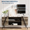 TV Stand with Slanted Metal Legs, Industrial Media Console with Adjustable Open Shelves, Wooden Entertainment Center Television Stand - 4 of 4