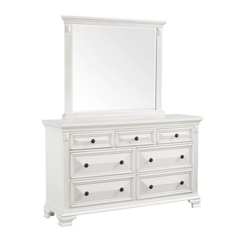 7 Drawer Trent Dresser With Mirror Set White Picket House