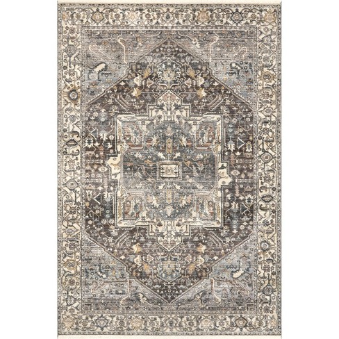 Nuloom Harriet Vintage Medallion Fringe Area Rug 6' 7 X 9' In