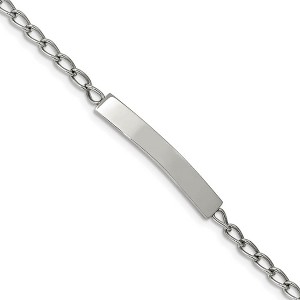 Black Bow Jewelry Women's Stainless Steel Curb Link I.D. Bracelet, 8.5 Inch - 1 of 4