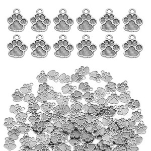 Unique Bargains Metal Bulk Elegant DIY Crafts Jewelry Making Dog Footprints Pendant 120 Pcs - 1 of 4