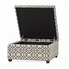 GDFStudio Otis Contemporary Fabric Upholstered Storage Ottoman with Geometric Pattern, Gray/White - 4 of 4