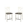 44.4"H Wood Country Style Bar Stool (Set of 2) with Dark Mocha & Antique Finish for Kitchen or Home Bar - 2 of 4