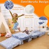 8Pcs Kids Couch, Modular Kids Explore Sofa for Toddler, Convertible Plush Toddler Couch with Washable Cover, Glow Blue - 3 of 4