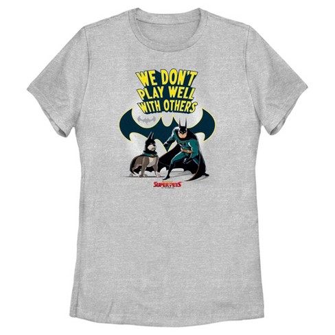 Women's DC League of Super-Pets We Don’t Play Well With Others T-Shirt -  Athletic Heather - 2X Large