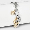 Beloved + Inspired 14K Gold Dipped and Silver Plated Two Tone Charm Moon Heart Bracelet - Gold/Silver - 2 of 4