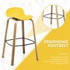 Costway Set of 2 Counter Height Bar Stools w/Footrest&Solid Metal Legs Yellow\Green - 4 of 4