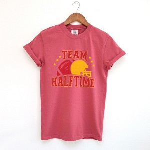 Simply Sage Market Women's Team Halftime Distressed - Red Short Sleeve Garment Dyed Tee - 1 of 4