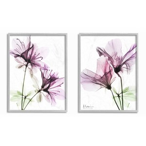 Stupell Industries Purple Flower Bloom Design Gray Framed Giclee 2pc Set, 11 x 14 - 1 of 3