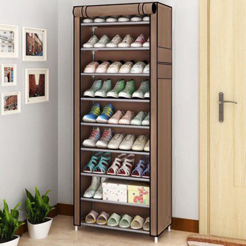 SKONYON 10 Tier Shoe Rack: Dustproof Cover Free Standing Organizer for Entryway Closet, 1 of 10
