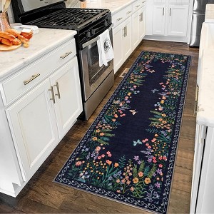 Boho Washable Floral Rugs, Large Living Room Rug, Non-Slip Soft  Indoor Rugs for Bedroom, Area Rug Carpet for Dining Room Guest Room - 1 of 4