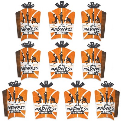 Big Dot of Happiness Basketball - Let The Madness Begin - Table Decorations - College Basketball Party Fold and Flare Centerpieces - 10 Count