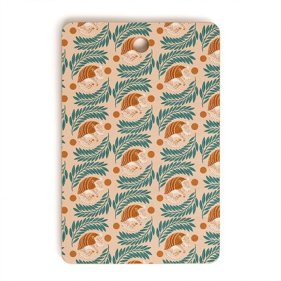 Jessica Molina Sleepy Armadillo Burnt Orange Cutting Board Rectangle - Deny Designs