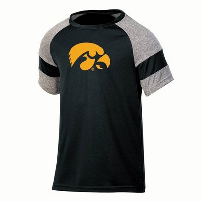 NCAA Iowa Hawkeyes Boys' Gray Poly T-Shirt