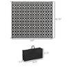 Resenkos Floor Mat Carpet,Indoor Door Mat,Reversible Outdoor Rug Carpet RV Camping Rugs with Carry Bag, 8' x 10', Black & White Clover 120" Black - 2 of 4