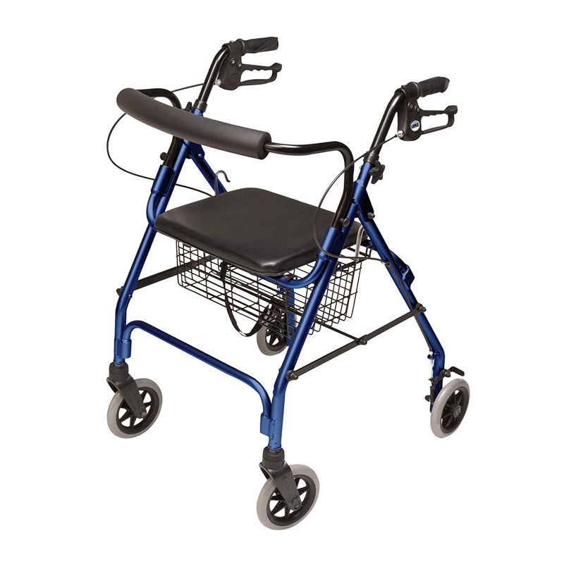 Graham Field Lumex Walkabout Lite Rollator with Seat and 6 Inch Wheels w/ Ergonomic Hand Grips & adjustable Handle Height for Everyday Use, Royal Blue, 1 of 7
